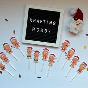 CHRISTMAS GINGERBREAD CUPCAKE TOPPERS l 24 CUPCAKE TOPPERS